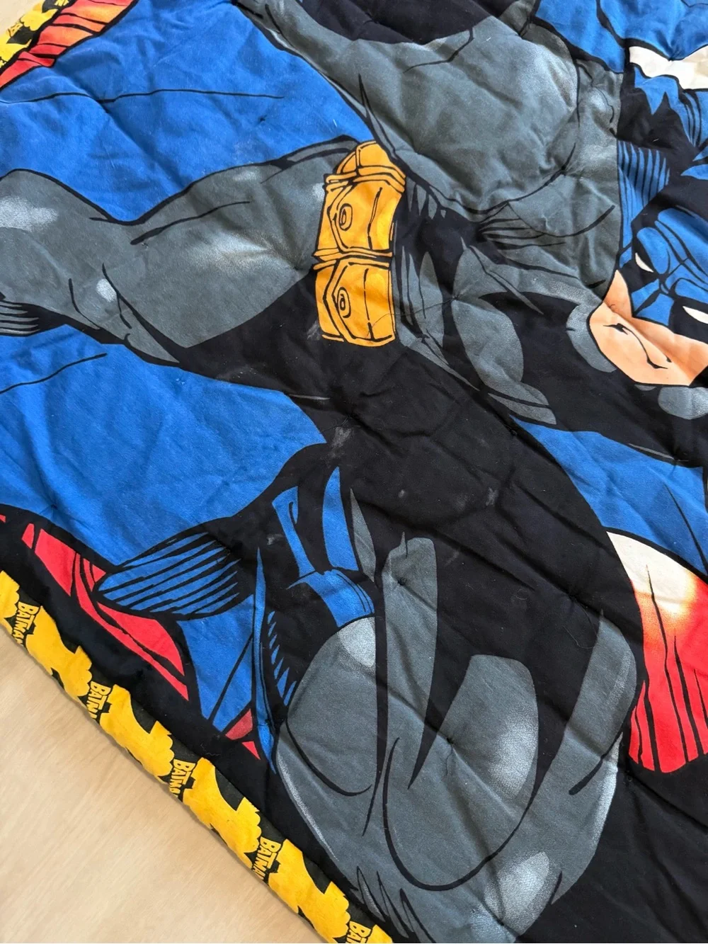 Batman Quilt Bedspread Comforter Blanket  33.5x40.5 - Handmade